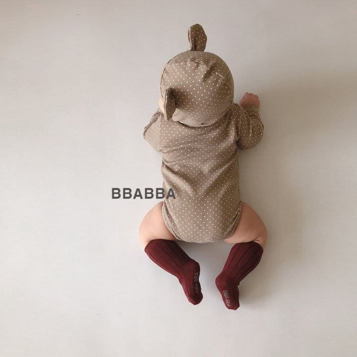 Bbabba - Korean Baby Fashion - #onlinebabyboutique - Dot Bear Bonnet Bodysuit Set - 4
