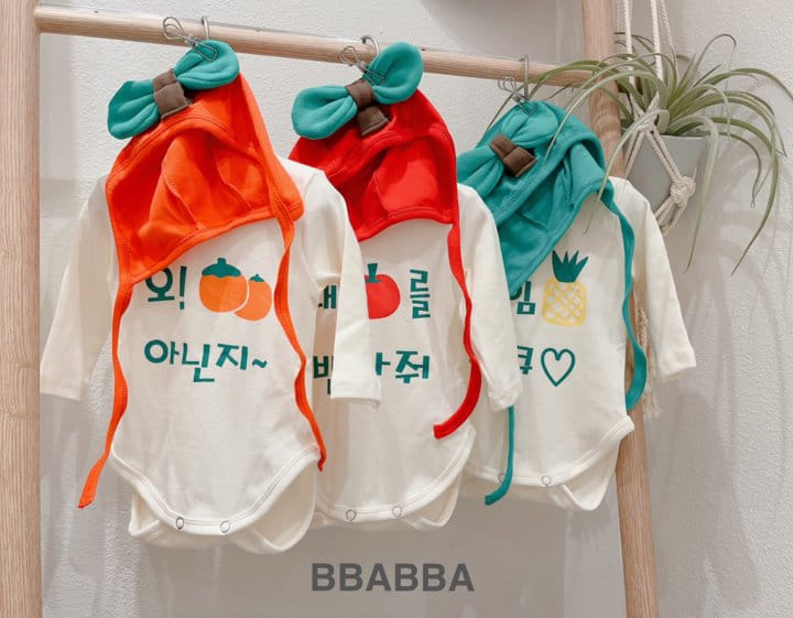 Bbabba - Korean Baby Fashion - #onlinebabyshop - Mini Fruit Bodysuit with Bonnet - 4