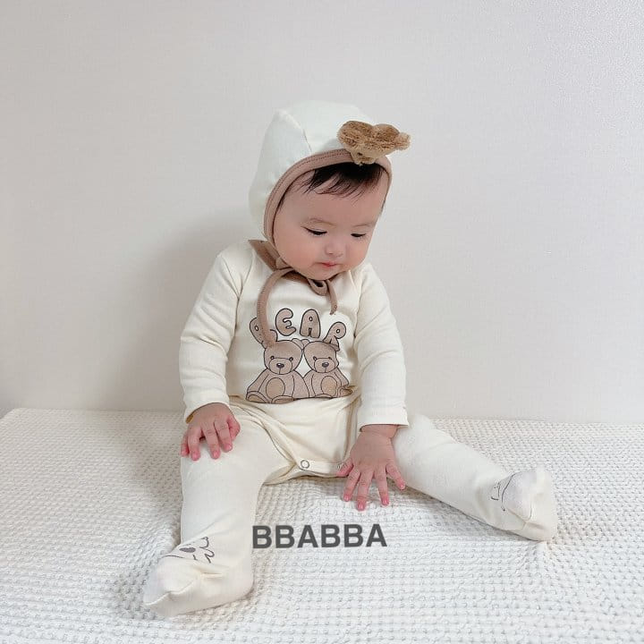 Bbabba - Korean Baby Fashion - #smilingbaby - Bear bonnet Set - 3