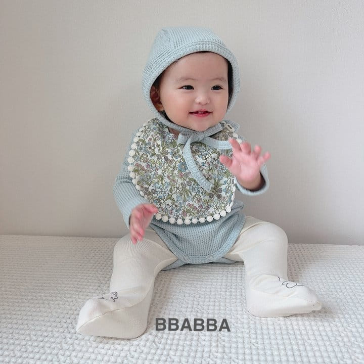 Bbabba - Korean Baby Fashion - #smilingbaby - Butter Waffle Bonnet Bodysuit Set
