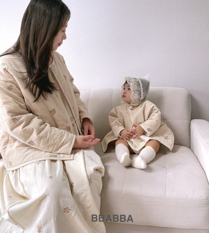 Bbabba - Korean Children Fashion - #minifashionista - Berry Flower Embroidery Jumper With mom - 4