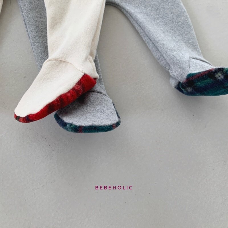 Bebe Holic - Korean Baby Fashion - #babyclothing - Check Foot Leggings - 2
