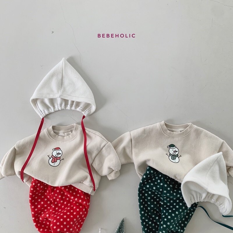 Bebe Holic - Korean Baby Fashion - #babyoutfit - Snowman Sweatshirt - 2