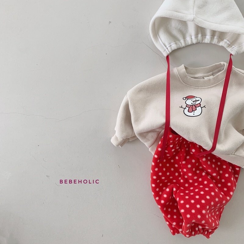 Bebe Holic - Korean Baby Fashion - #babyoutfit - Snowman Sweatshirt - 4