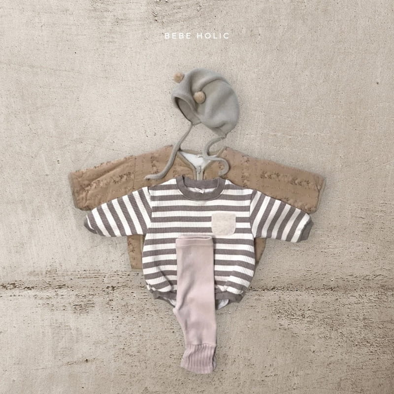 Bebe Holic - Korean Baby Fashion - #onlinebabyshop - Knit Pocket Bodysuit - 4