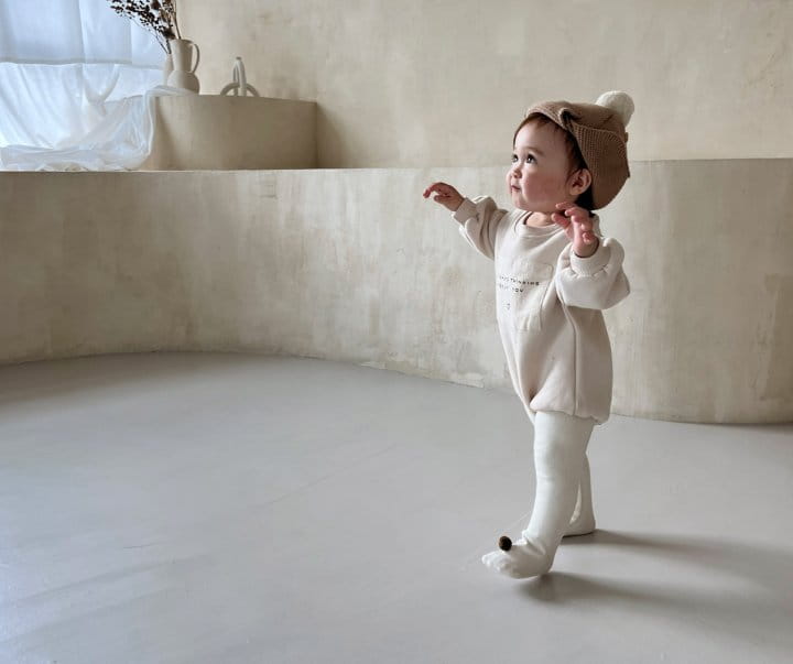Bebe Nine - Korean Baby Fashion - #babyboutique - Lettering Fleece Bodysuit - 6