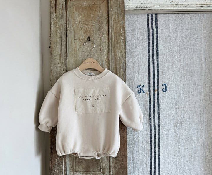 Bebe Nine - Korean Baby Fashion - #babyclothing - Lettering Fleece Bodysuit - 8