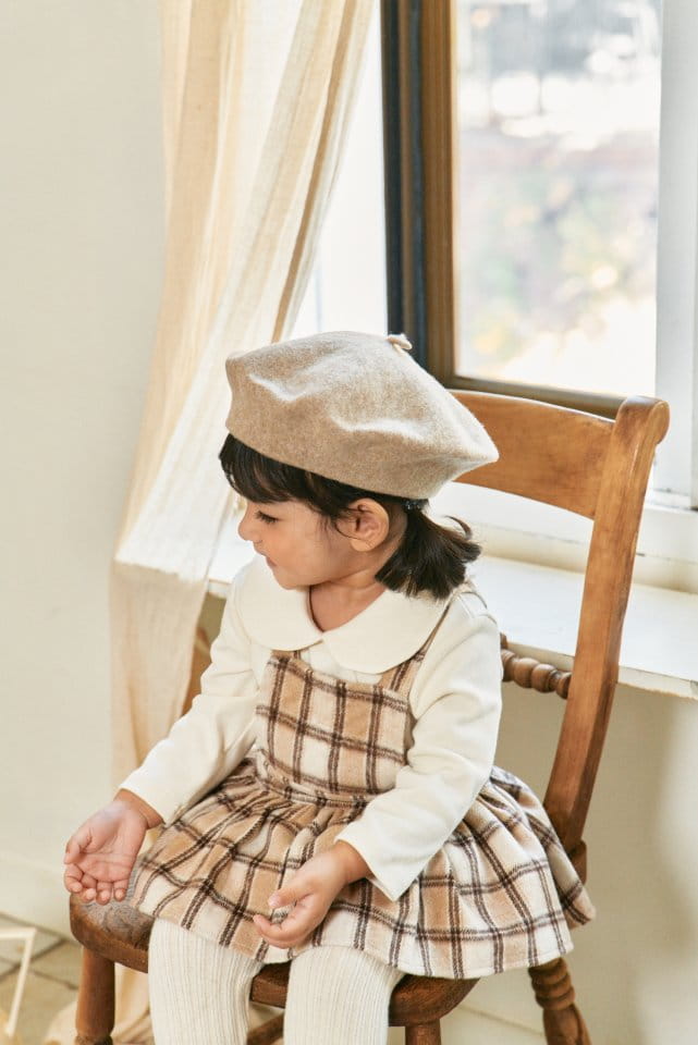 Bebe Nine - Korean Baby Fashion - #babyfashion - Latte Dungarees Skirt - 2