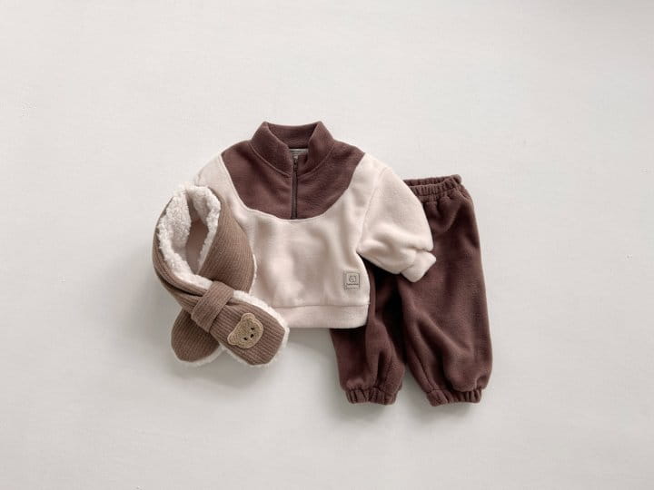 Bebe Nine - Korean Baby Fashion - #babyootd - Tori Fleece Top Bottom Set - 2