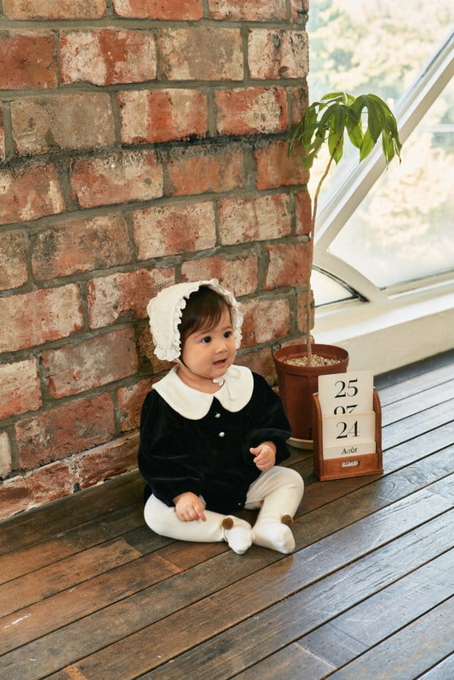 Bebe Nine - Korean Baby Fashion - #babyootd - Velvet Collar Bodysuit - 8