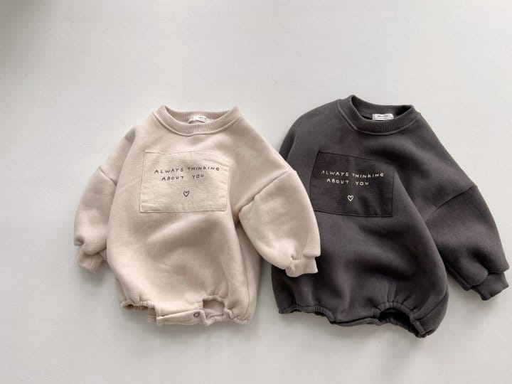 Bebe Nine - Korean Baby Fashion - #babyoutfit - Lettering Fleece Bodysuit