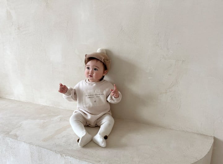 Bebe Nine - Korean Baby Fashion - #babywear - Lettering Fleece Bodysuit - 2