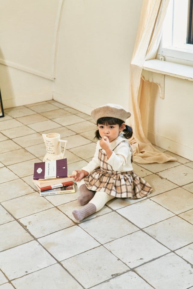 Bebe Nine - Korean Baby Fashion - #babywear - Latte Dungarees Skirt - 10