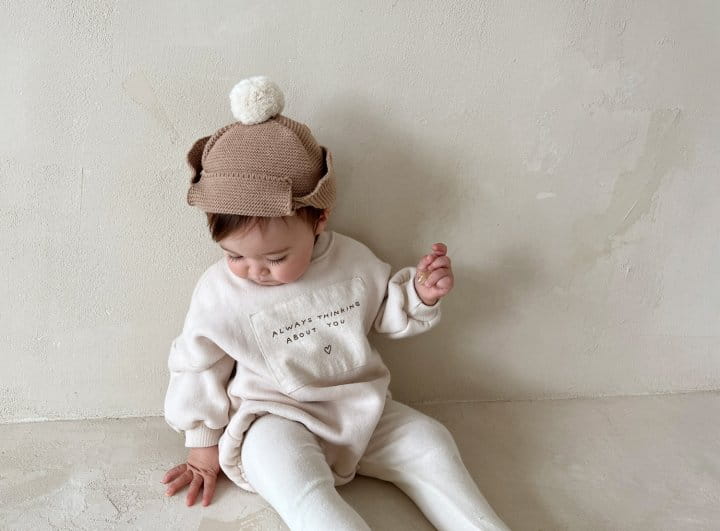 Bebe Nine - Korean Baby Fashion - #onlinebabyboutique - Lettering Fleece Bodysuit - 4