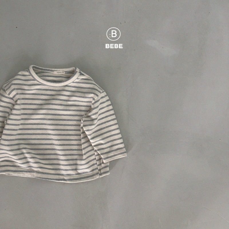 Bella Bambina - Korean Baby Fashion - #babyoutfit - Bebe Stripes Big Box Tee - 6