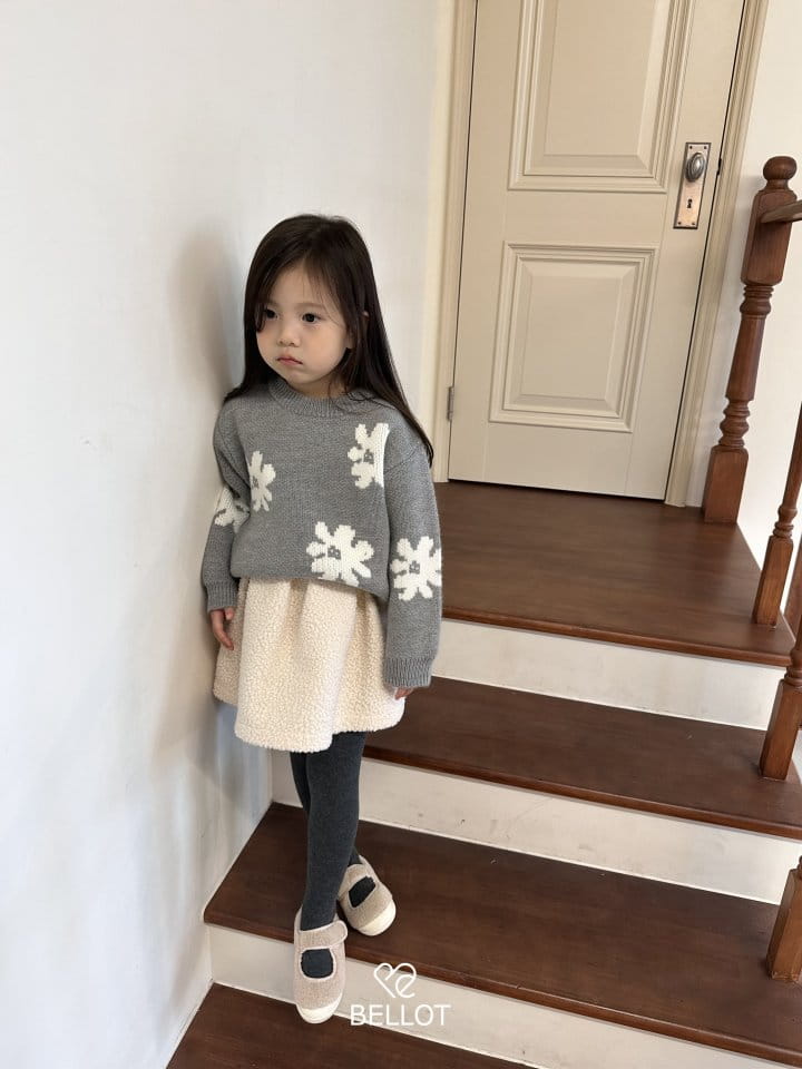 Bellot - Korean Children Fashion - #childofig - Flower Knit Tee - 4