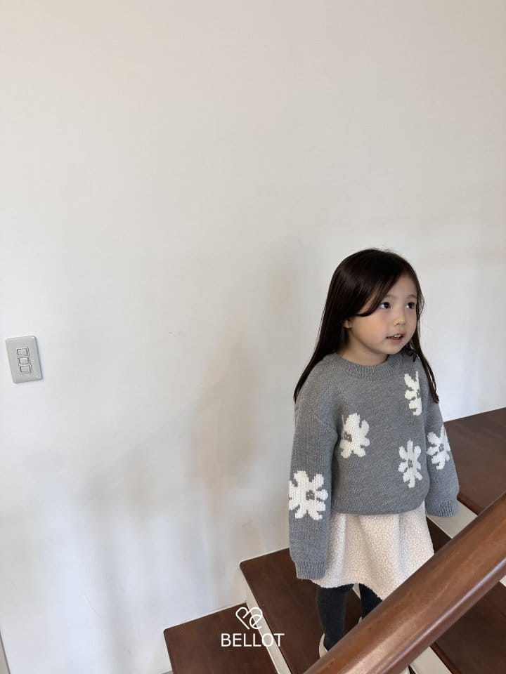 Bellot - Korean Children Fashion - #designkidswear - Flower Knit Tee - 5