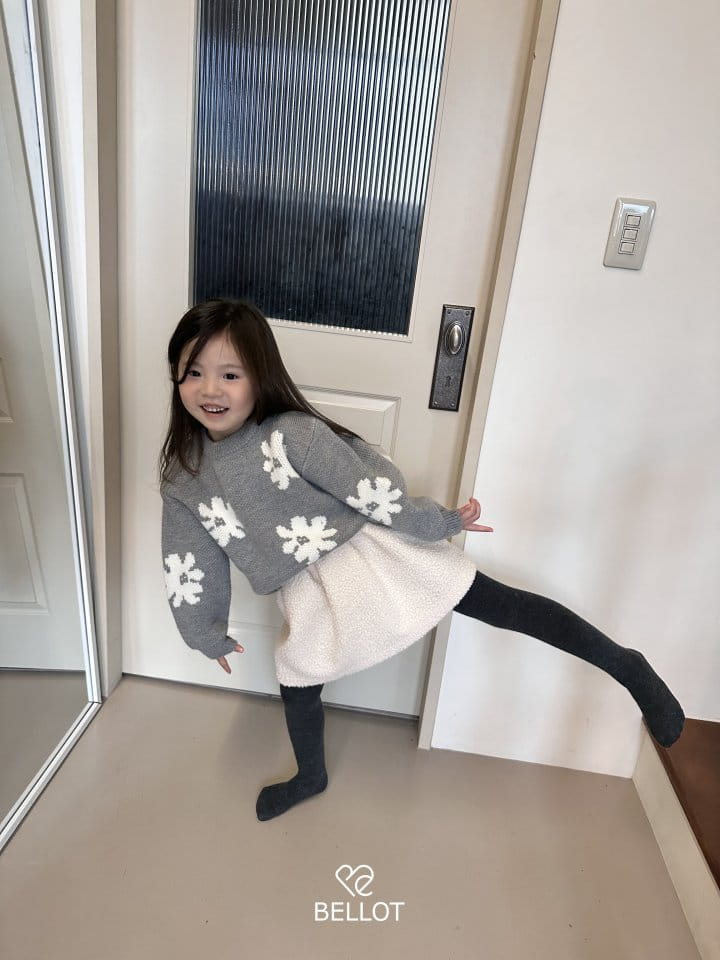 Bellot - Korean Children Fashion - #fashionkids - Flower Knit Tee - 7