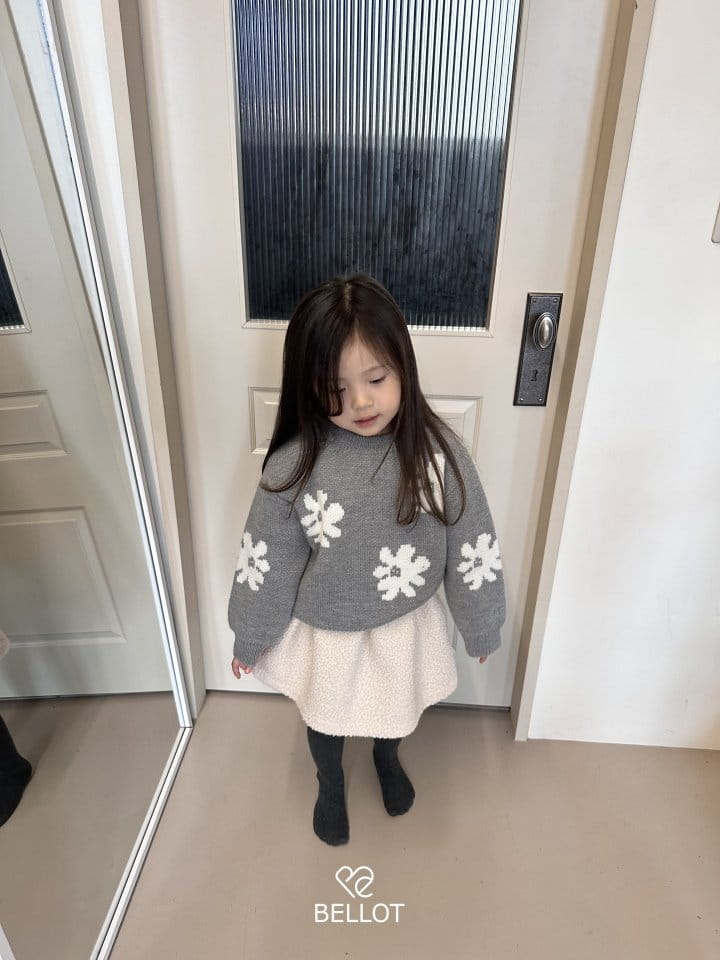 Bellot - Korean Children Fashion - #stylishchildhood - Flower Knit Tee - 2