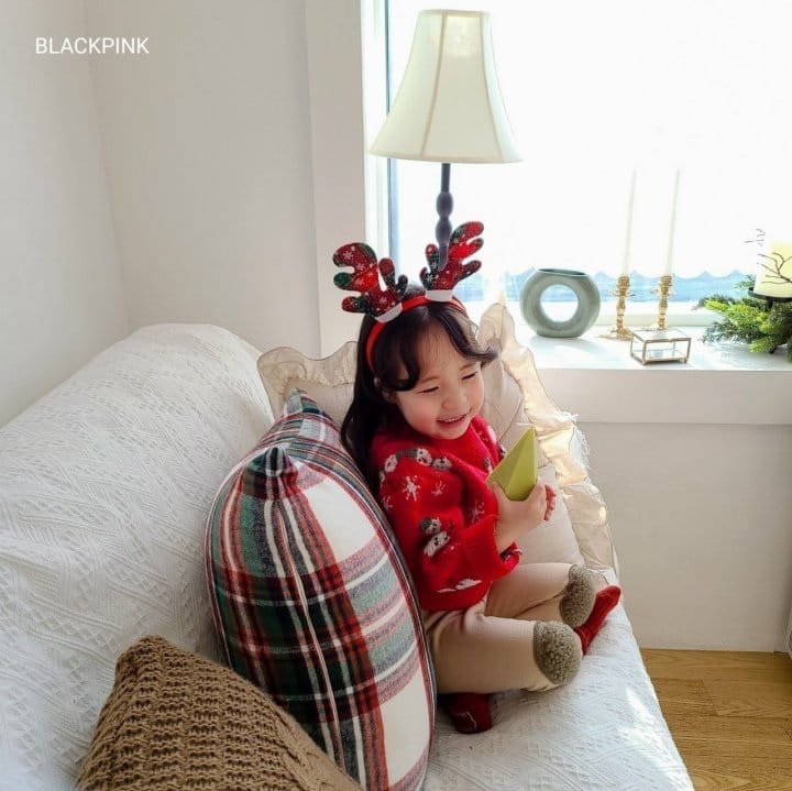 Black Pink - Korean Children Fashion - #childofig - Snowman Knit - 2