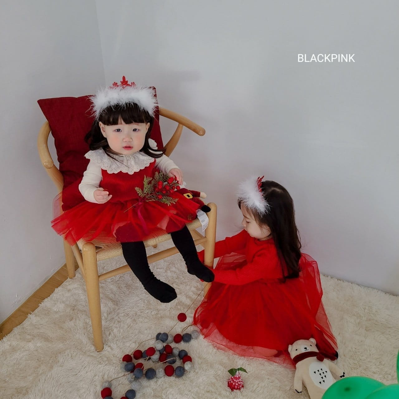 Black Pink - Korean Children Fashion - #childofig - Christmas Sa One-Piece - 12