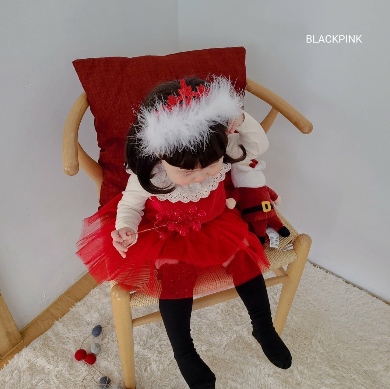 Black Pink - Korean Children Fashion - #childrensboutique - Christmas Sa Suit - 2