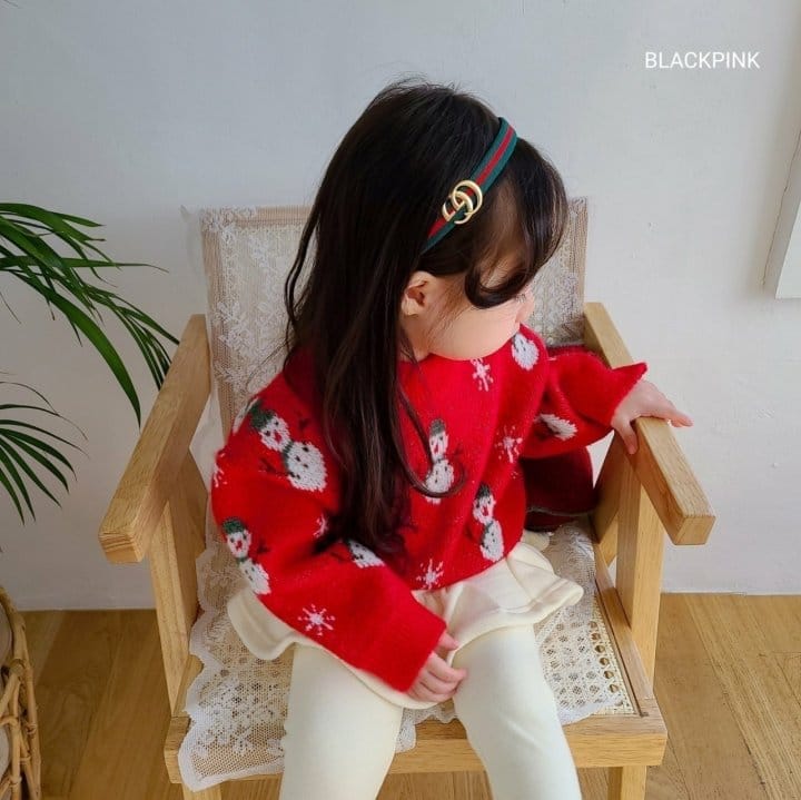 Black Pink - Korean Children Fashion - #fashionkids - Snowman Knit - 6