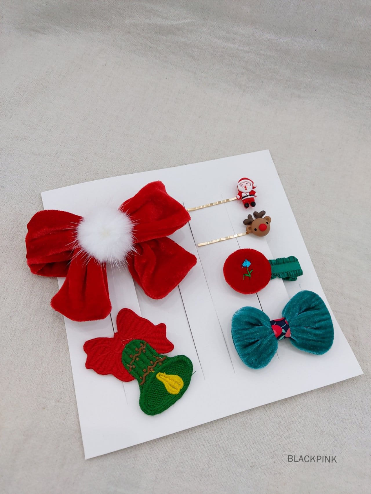 Black Pink - Korean Children Fashion - #fashionkids - Christmas Gift Hair Pin Set - 3