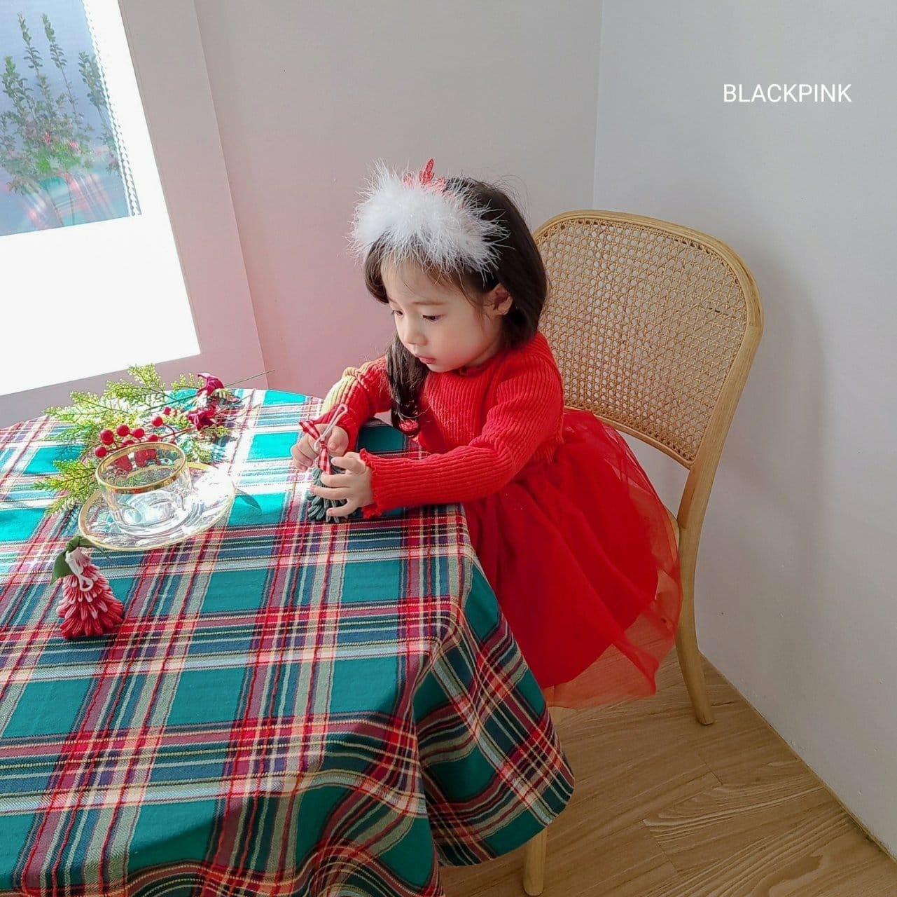 Black Pink - Korean Children Fashion - #fashionkids - Christmas Sa One-Piece - 2