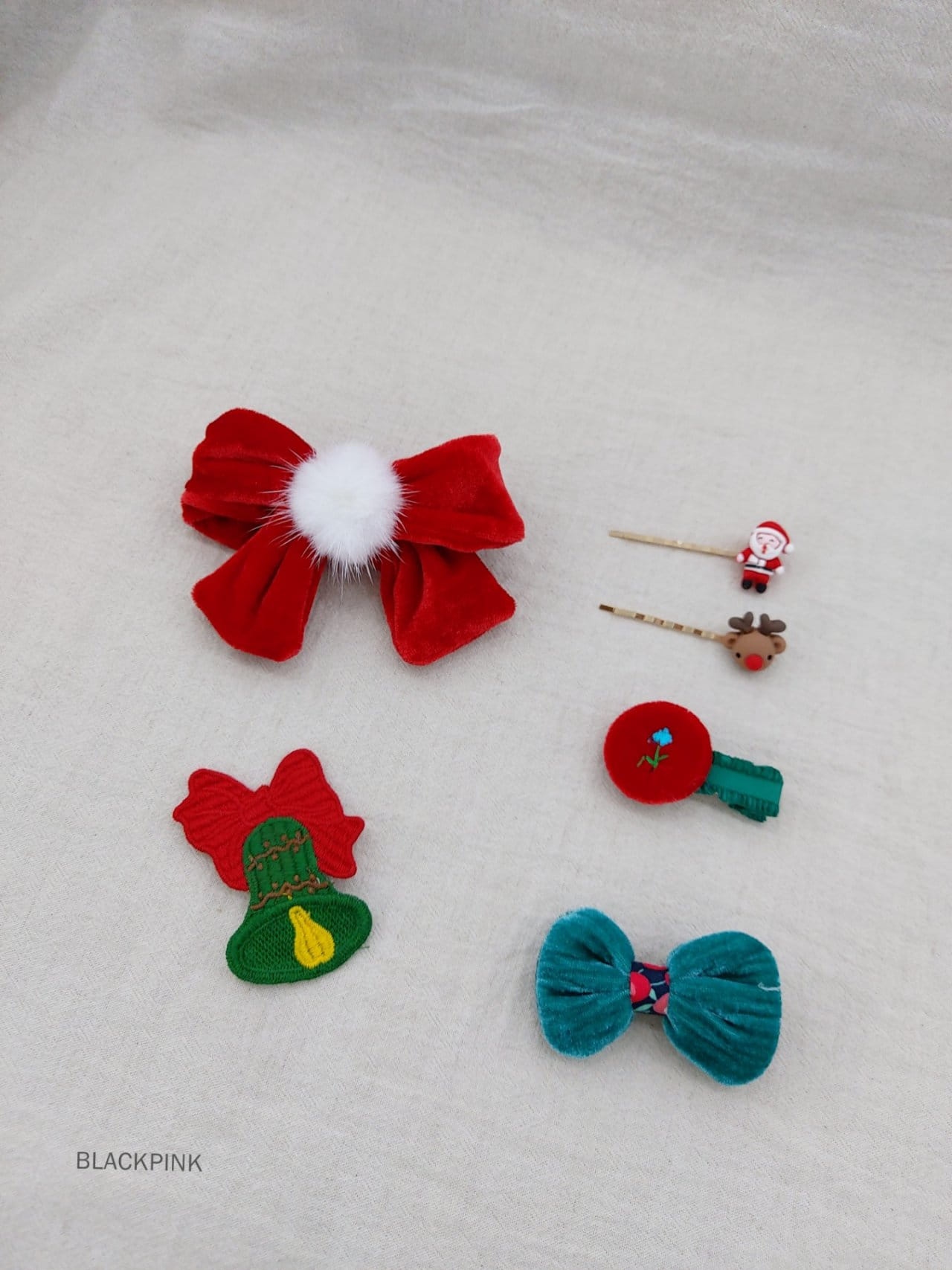 Black Pink - Korean Children Fashion - #fashionkids - Christmas Gift Hair Pin Set - 4