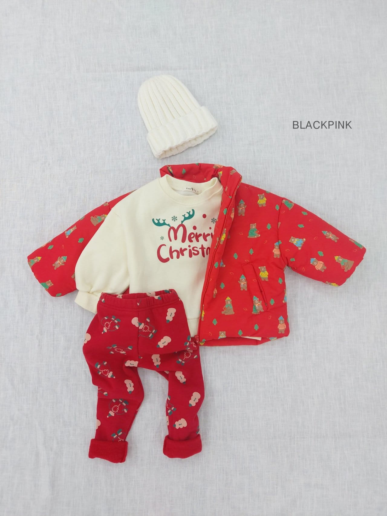 Black Pink - Korean Children Fashion - #kidsstore - Christmas Ppang Ppang Padding Jumper - 9
