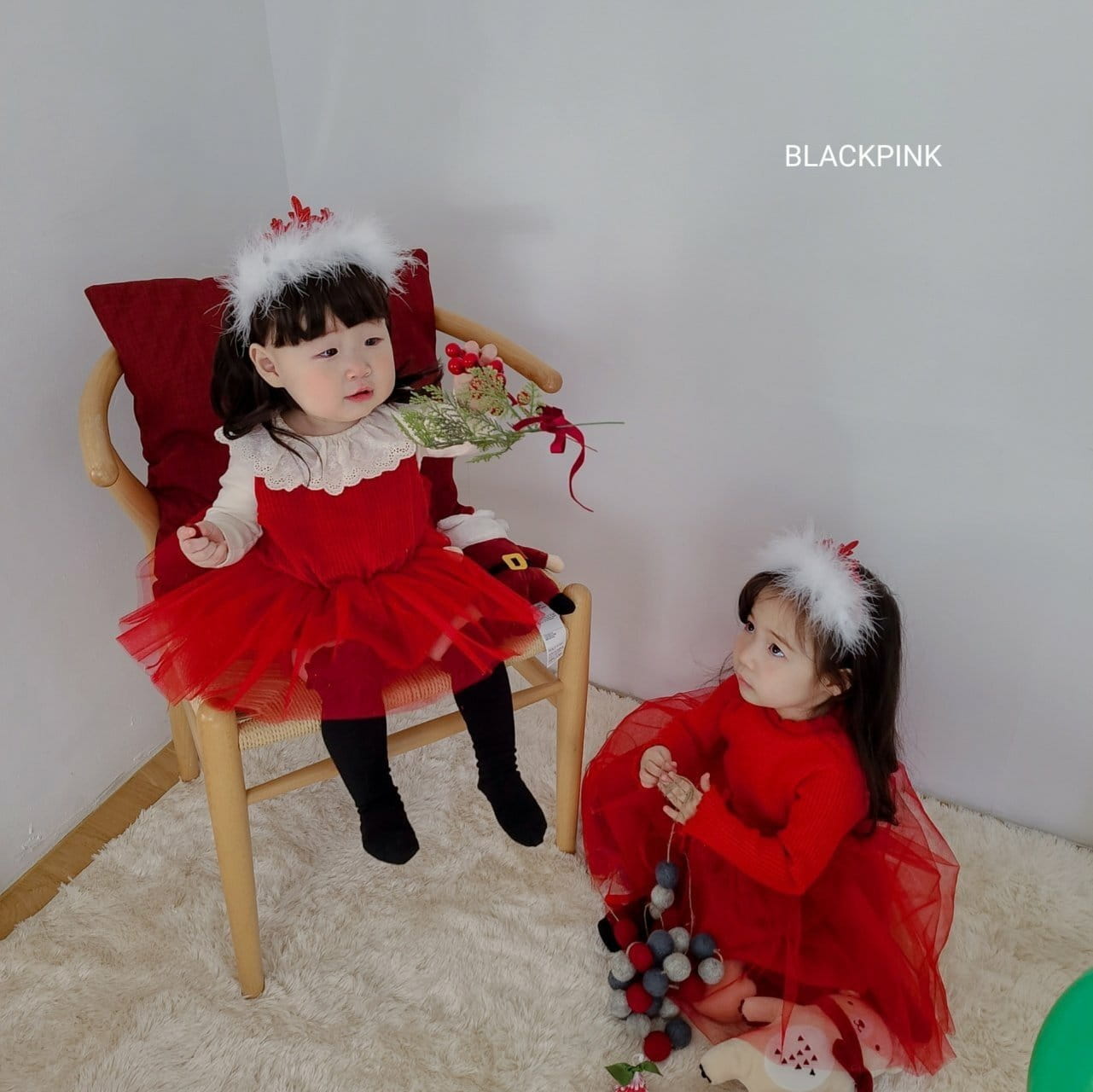 Black Pink - Korean Children Fashion - #kidzfashiontrend - Christmas Sa Suit - 8