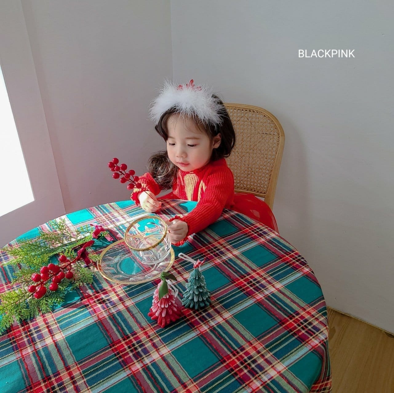 Black Pink - Korean Children Fashion - #kidzfashiontrend - Christmas Sa One-Piece - 5