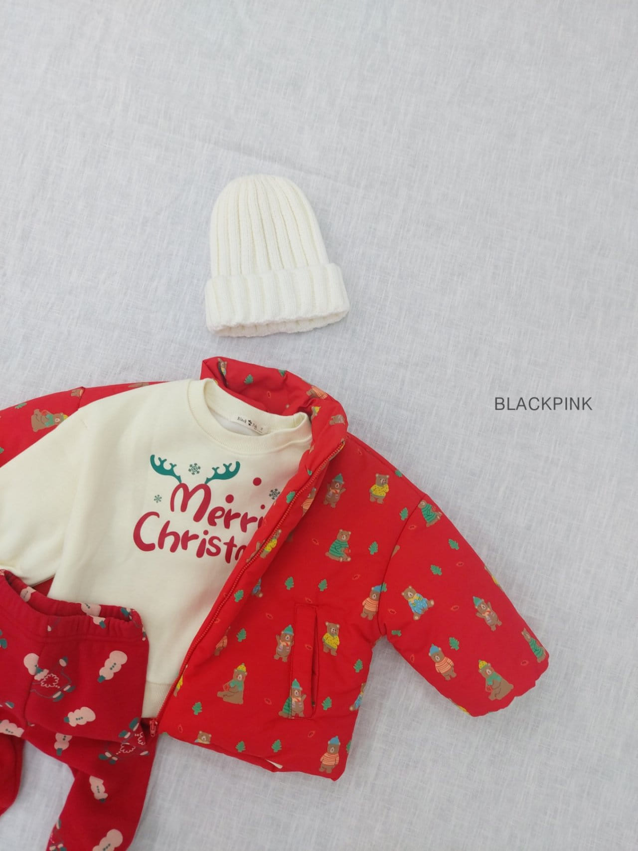 Black Pink - Korean Children Fashion - #kidzfashiontrend - Christmas Ppang Ppang Padding Jumper - 10