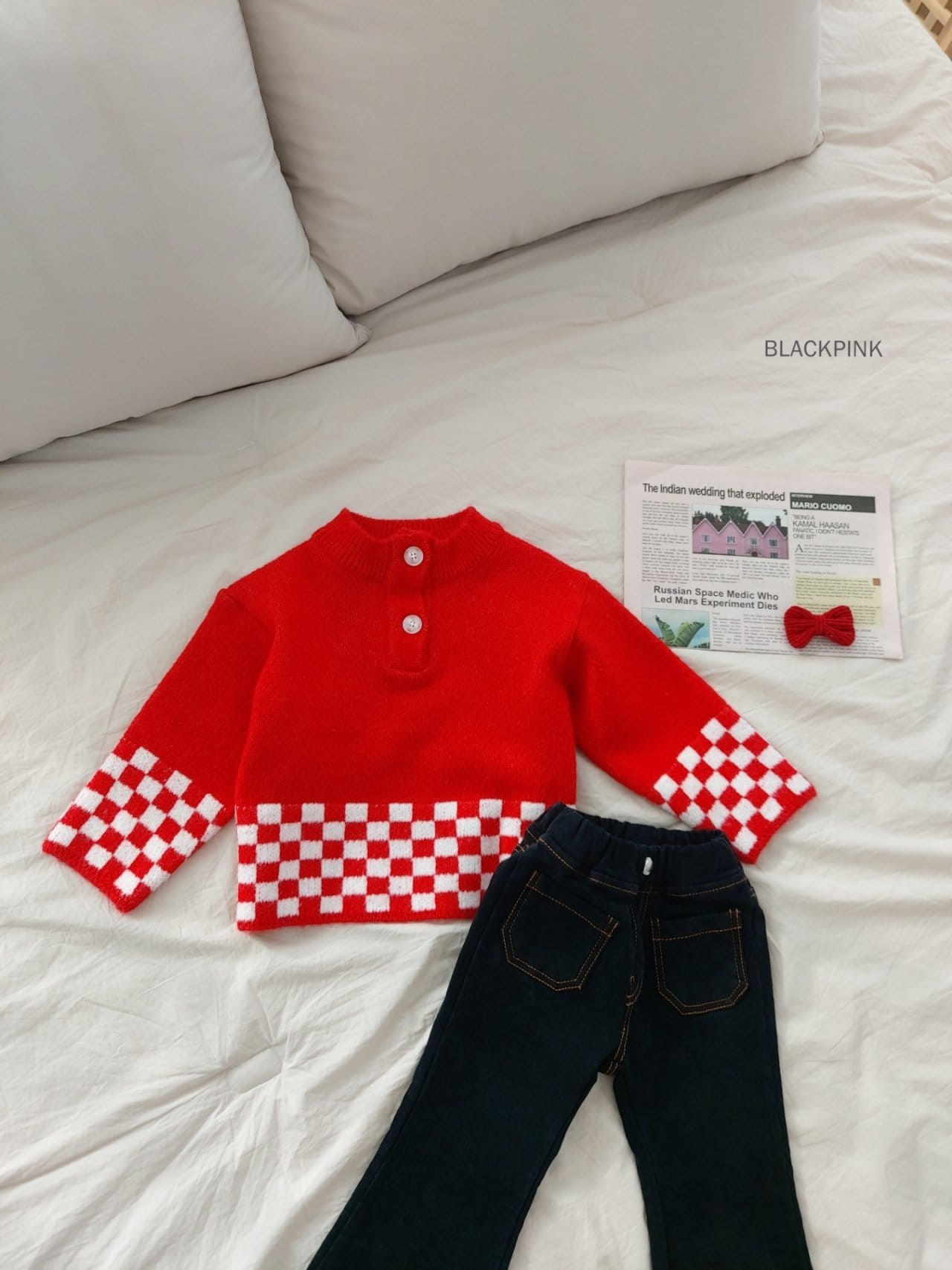 Black Pink - Korean Children Fashion - #kidzfashiontrend - Bunny Half Turtleneck Sweater - 7