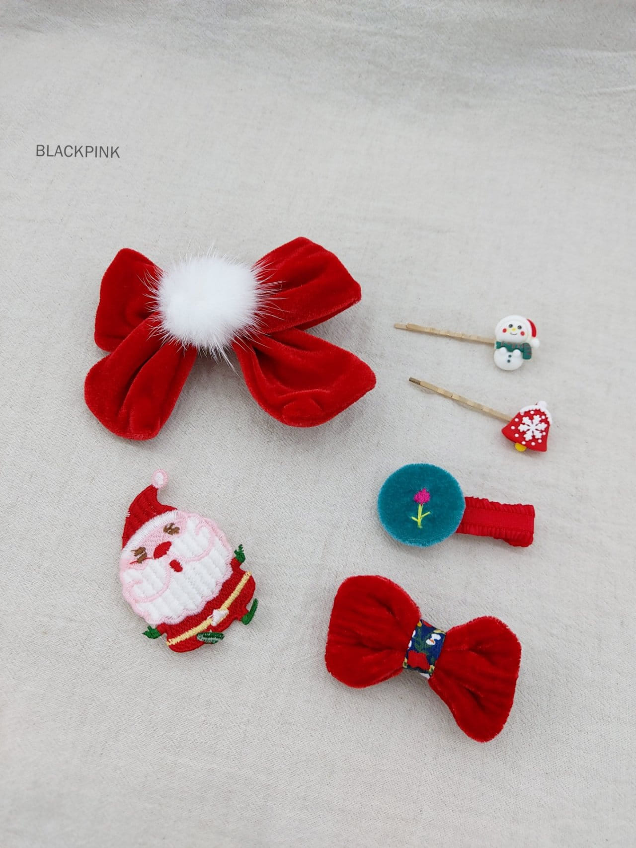 Black Pink - Korean Children Fashion - #littlefashionista - Christmas Gift Hair Pin Set - 8