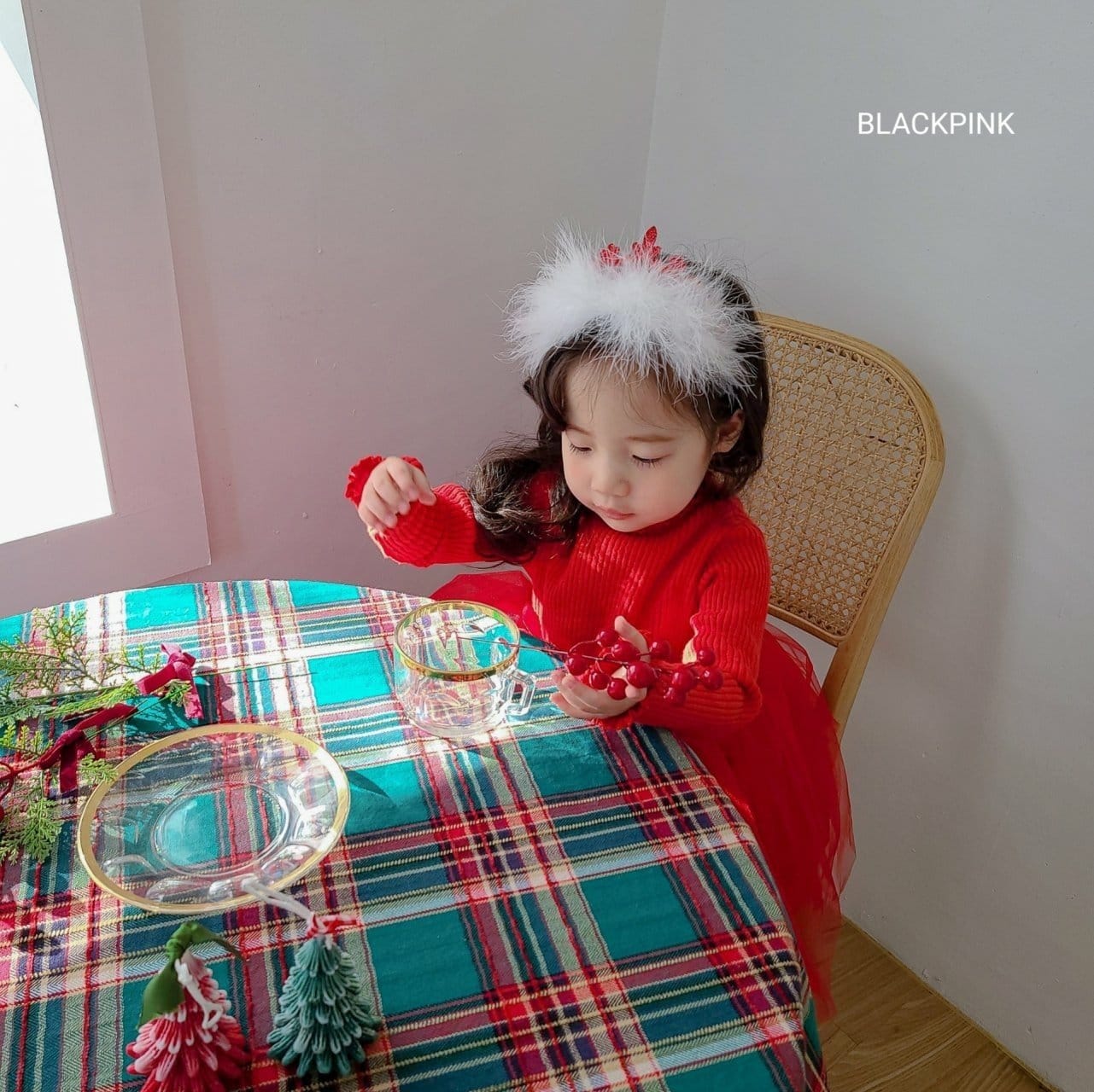 Black Pink - Korean Children Fashion - #littlefashionista - Christmas Sa One-Piece - 7