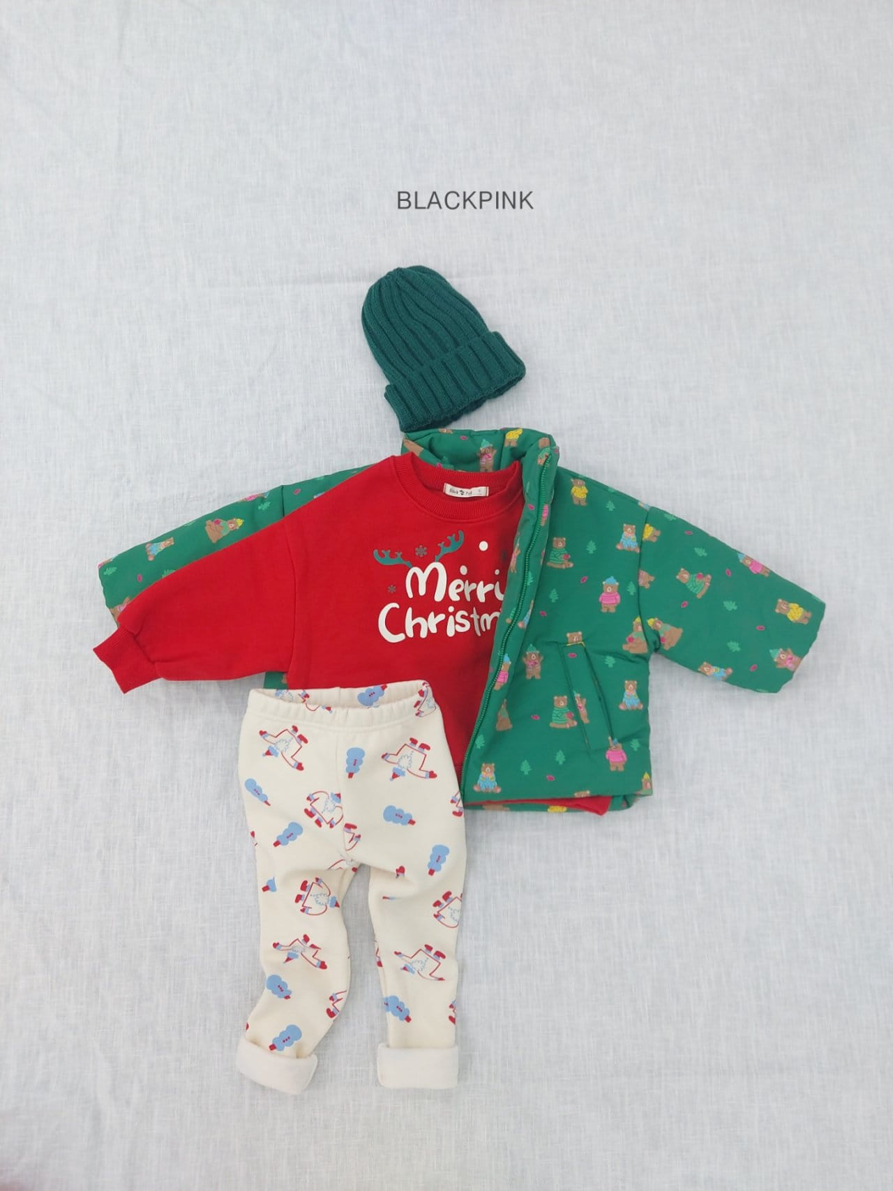 Black Pink - Korean Children Fashion - #littlefashionista - Christmas Ppang Ppang Padding Jumper - 12
