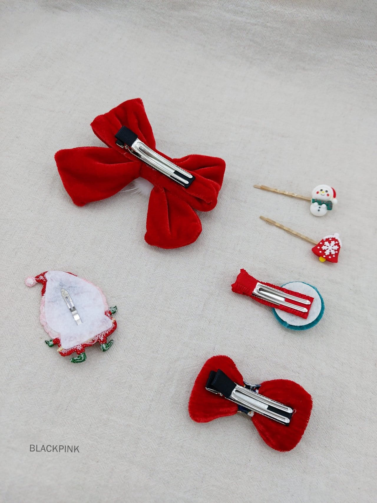 Black Pink - Korean Children Fashion - #magicofchildhood - Christmas Gift Hair Pin Set - 9