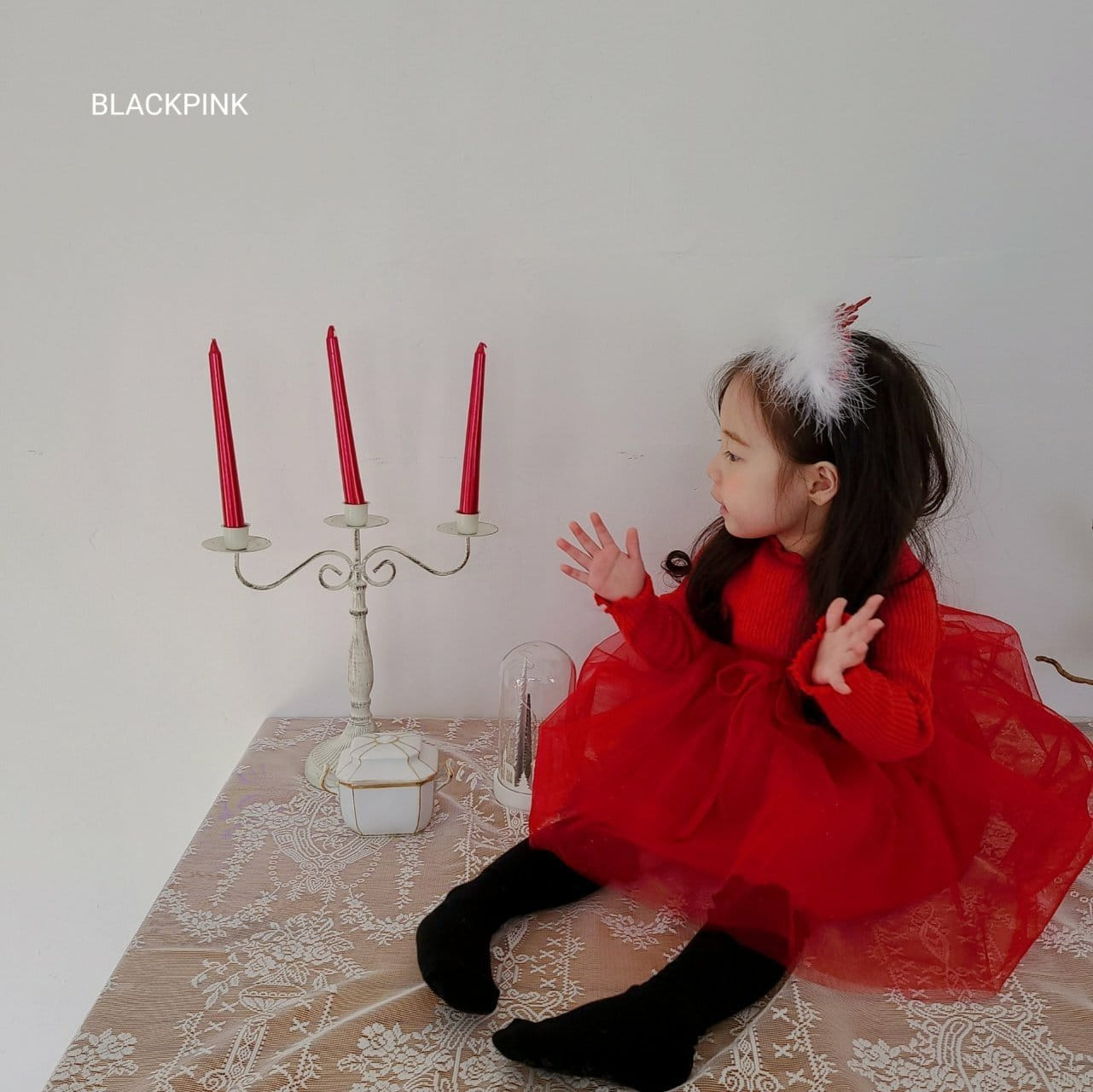 Black Pink - Korean Children Fashion - #prettylittlegirls - Christmas Sa One-Piece - 10