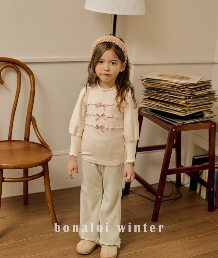 Bonaloi - Korean Children Fashion - #Kfashion4kids - Triple Ribbon Tee - 12