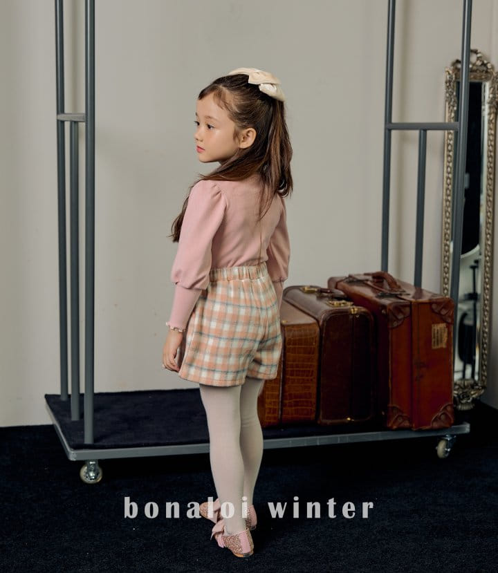 Bonaloi - Korean Children Fashion - #childofig - Check Wrinkle Skirt pants - 9