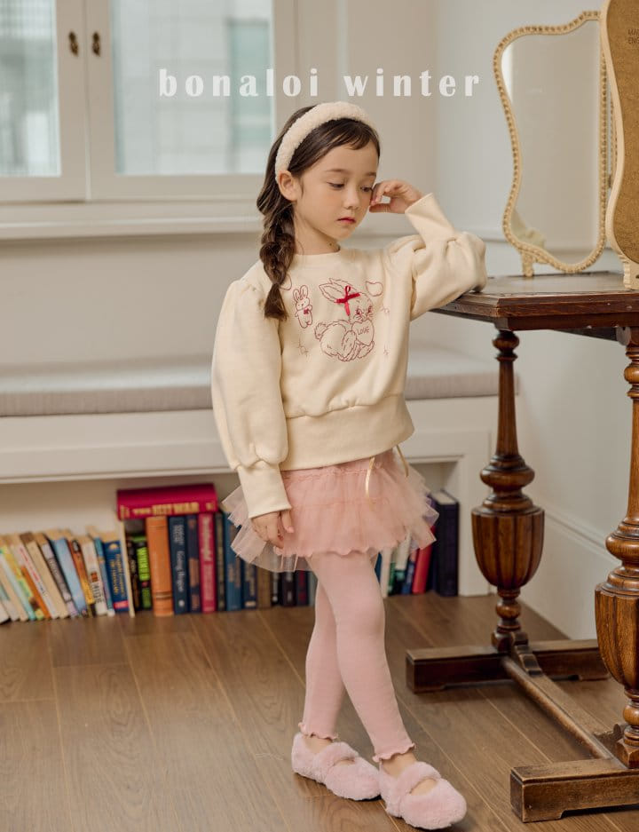 Bonaloi - Korean Children Fashion - #discoveringself - Ribbon Rabbit Sweatshirt - 8