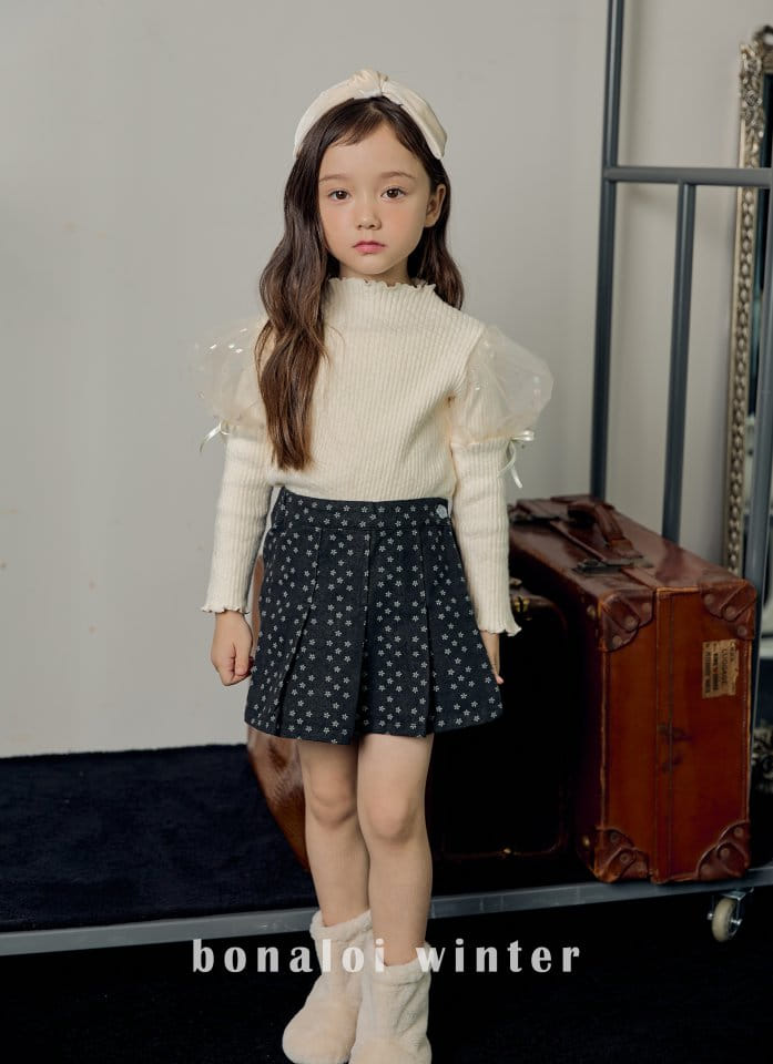 Bonaloi - Korean Children Fashion - #discoveringself - Denim Fleece Skirt Pants - 2