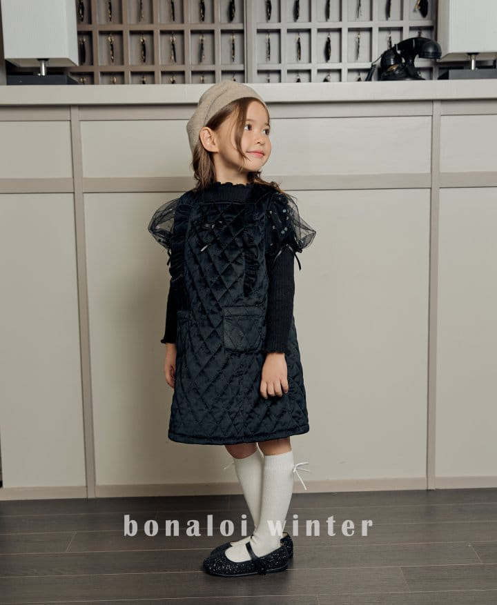 Bonaloi - Korean Children Fashion - #fashionkids - Dia Quilting One-piece - 11