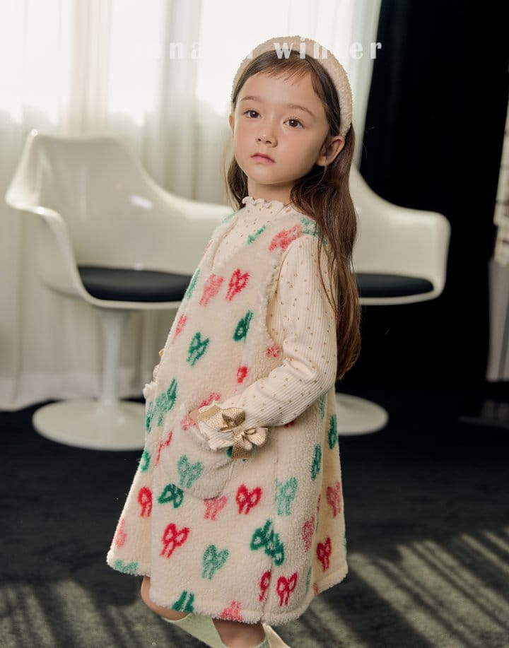 Bonaloi - Korean Children Fashion - #kidsshorts - Gold Sleeves Ribbon Tee - 8