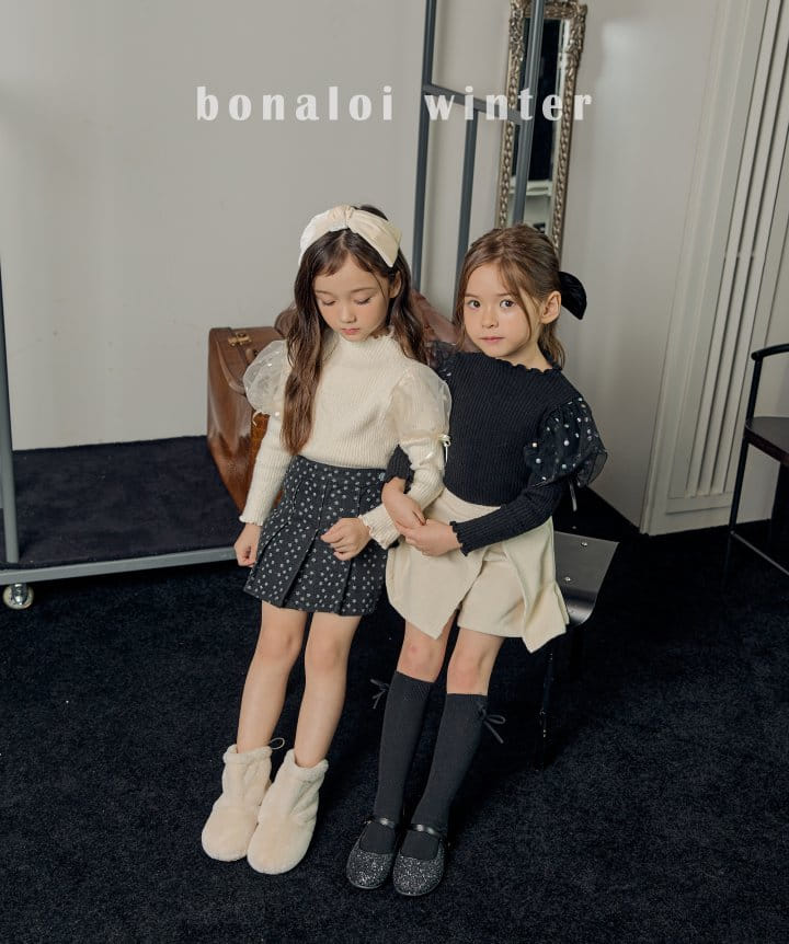 Bonaloi - Korean Children Fashion - #fashionkids - Denim Fleece Skirt Pants - 4