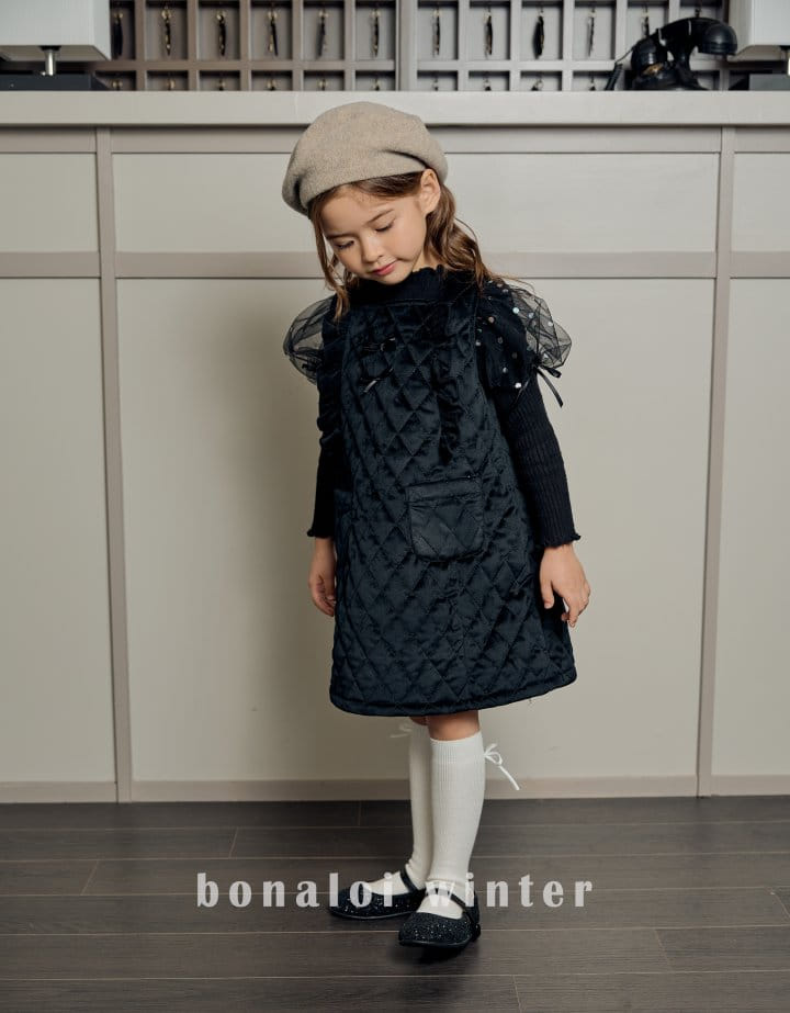 Bonaloi - Korean Children Fashion - #kidsshorts - Dia Quilting One-piece - 12