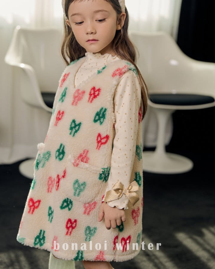 Bonaloi - Korean Children Fashion - #kidsstore - Gold Sleeves Ribbon Tee - 9