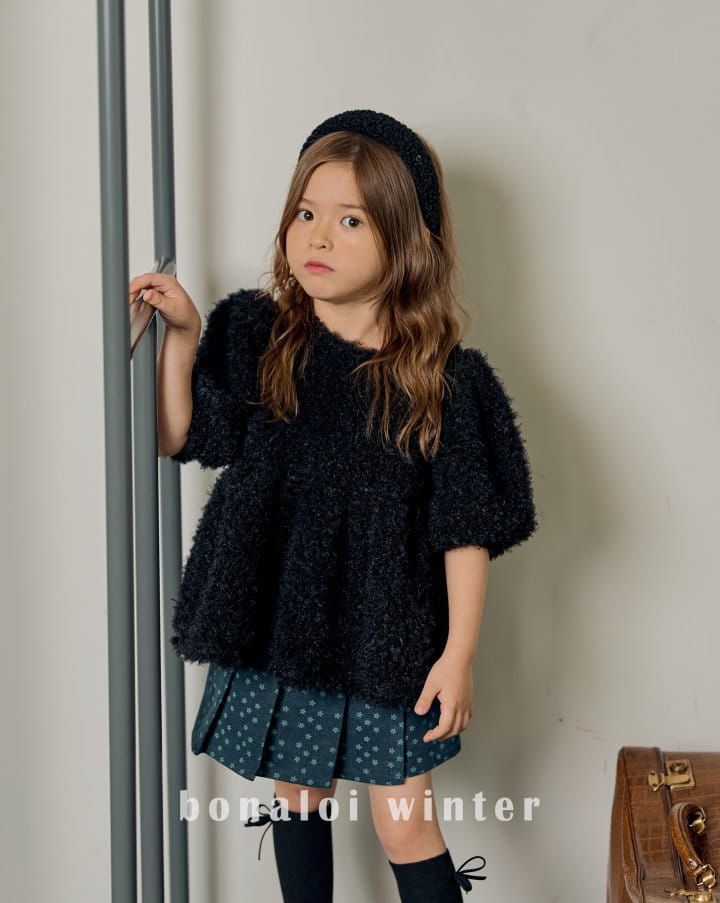 Bonaloi - Korean Children Fashion - #littlefashionista - Denim Fleece Skirt Pants - 8